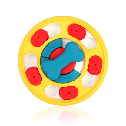 TrendyPet's Zone puzzle feeder for dogs and cats, slow food bowl with leak-proof tray and interactive toys for training and mental stimulation.