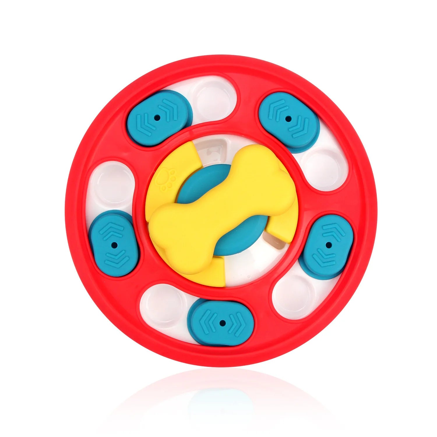 TrendyPet's Zone puzzle feeder for dogs and cats, slow food bowl with leak-proof tray and interactive toys for training and mental stimulation.