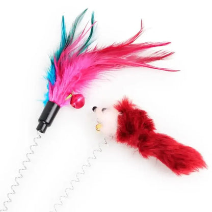 Interactive Feather Cat Wand Bell Engaging Toy TrendyPet's Zone