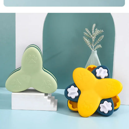 Green interactive puzzle feeder pet toy bowl for dogs and cats, designed to slow feeding and stimulate pets' minds by TrendyPet's Zone.