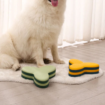 Green interactive slow puzzle feeder toy bowl for dogs and cats by TrendyPet's Zone, designed to stimulate pets and slow feeding.