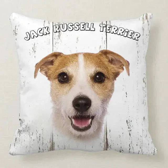 Jack Russell Terrier Cute Dog Pillowcase Car Bed Sofa Bedroom Decor Cushion Cover - TrendyPet's Zone