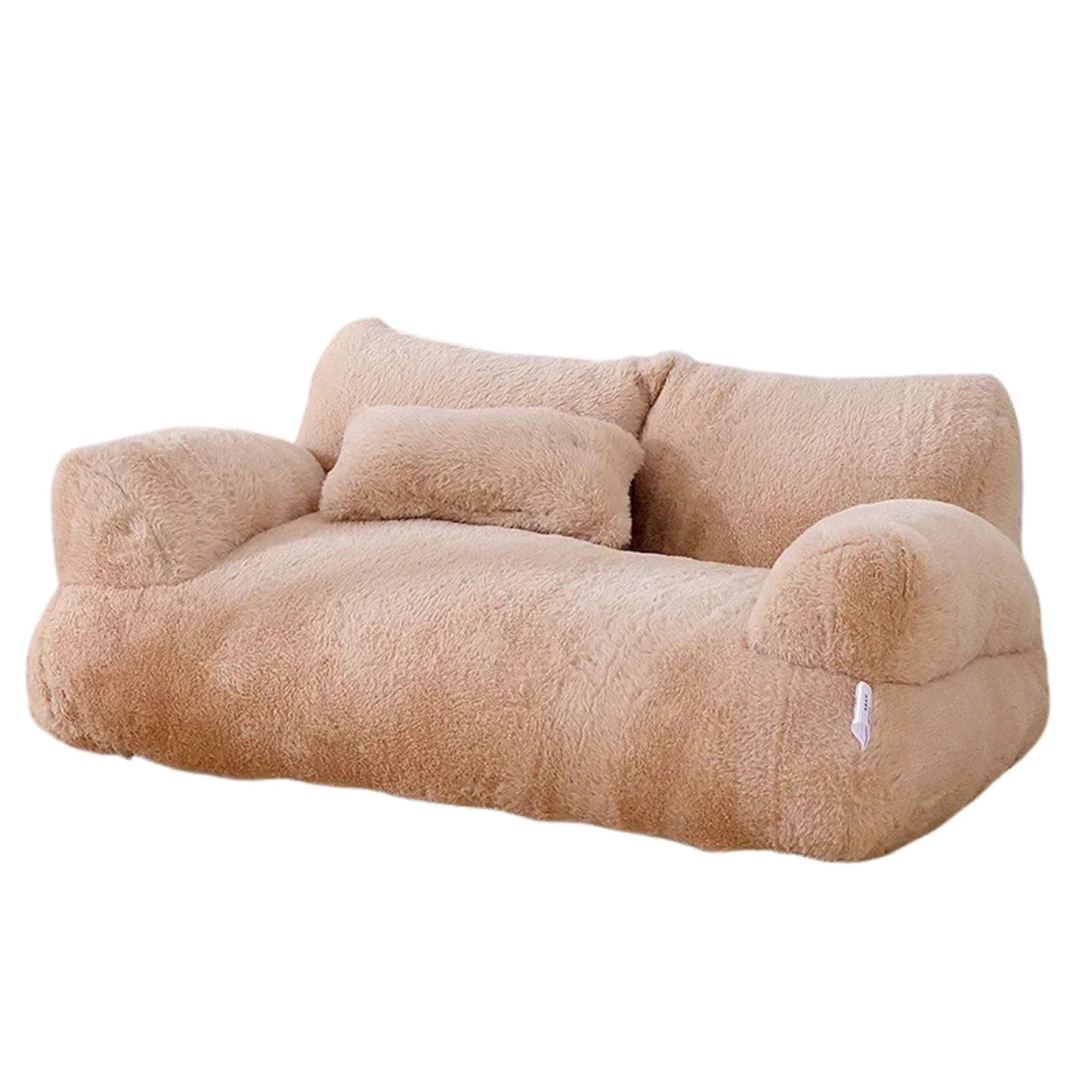Khaki Luxury Cat Bed Couch Plush Winter Warm Pet Nest - TrendyPet's Zone