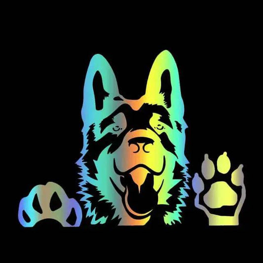 Laser Color Car Stickers Vinyl Decal German Shepherd Dog Motorcycle Decorative Accessories Creative Laptop TRENDYPET'S ZONE