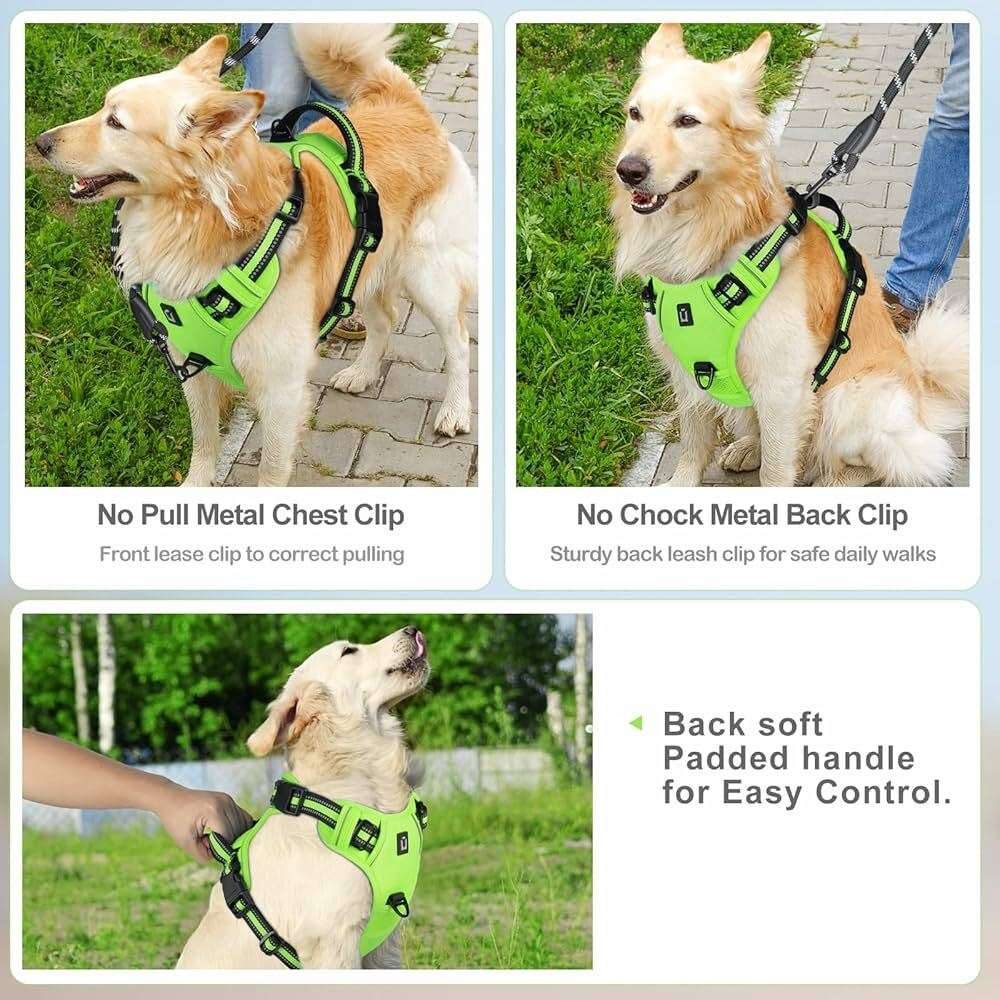 Light Green No-Pull Dog Adjustable Harness with Easy Control Handle TrendyPet's Zone