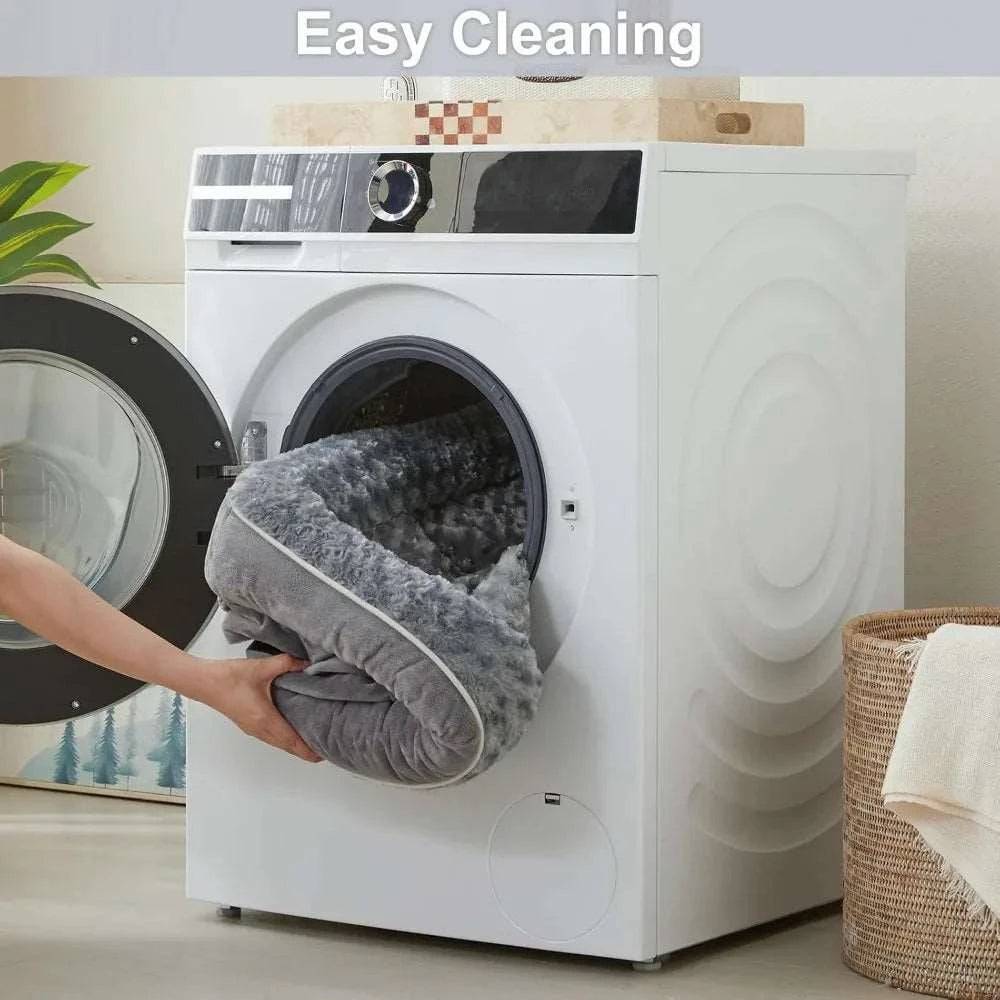 Light Gray Bolster Dog Bed with Waterproof Lining & Non-Skid Bottom, Washable, Orthopedic Egg Foam Couch TrendyPet's Zone