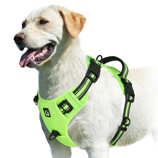 Light Green No-Pull Dog Adjustable Harness with Easy Control Handle - TrendyPet's Zone