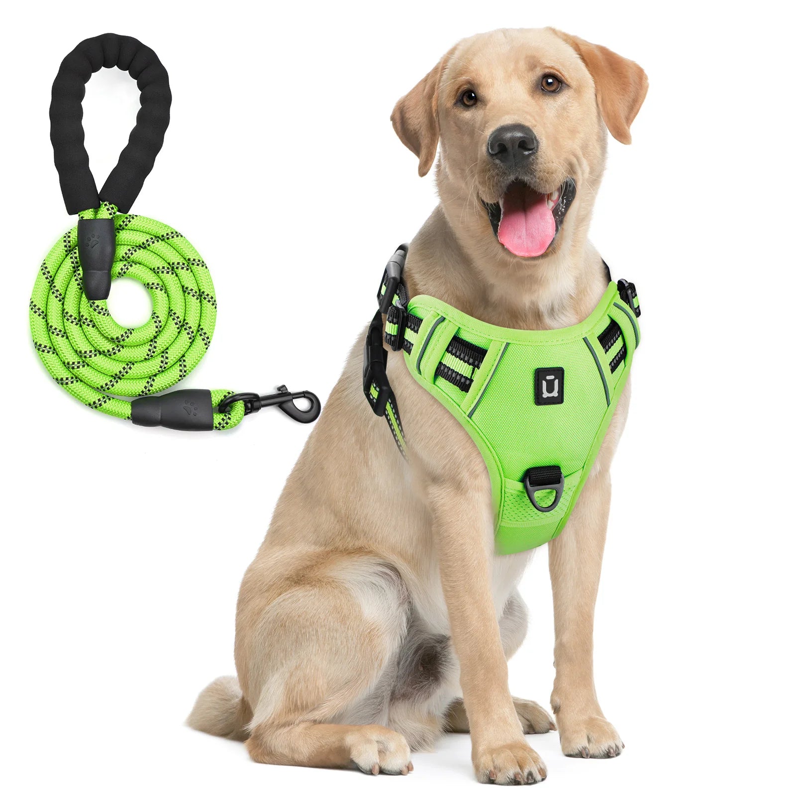 Light Green No-Pull Dog Adjustable Harness with Easy Control Handle - TrendyPet's Zone