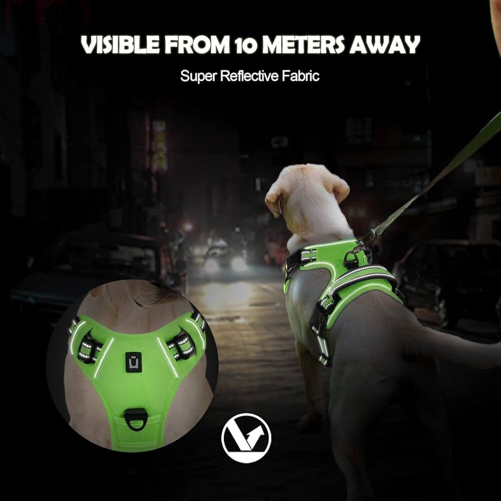 Light Green No-Pull Dog Adjustable Harness with Easy Control Handle - TrendyPet's Zone