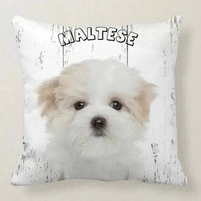 Maltese Cute Dog Pillowcase Car Bed Sofa Bedroom Decor Cushion Cover TRENDYPET'S ZONE