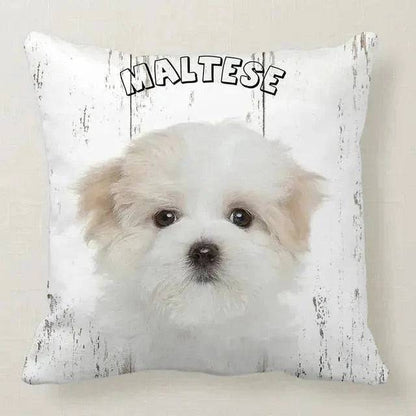 Maltese Cute Dog Pillowcase Car Bed Sofa Bedroom Decor Cushion Cover TRENDYPET'S ZONE