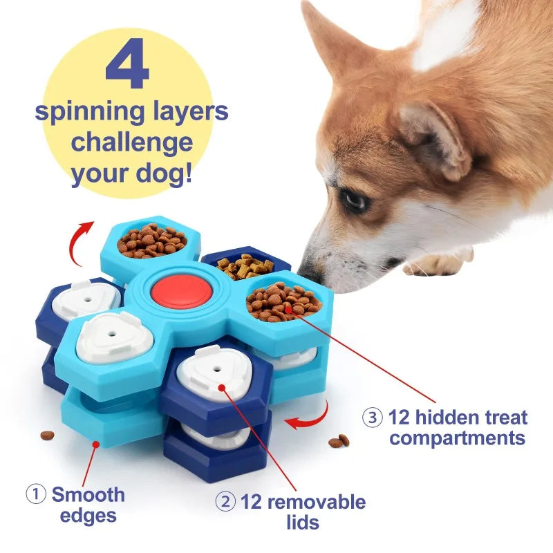 Multi-Layer Dog Puzzle Toy Slow Feeder Food Dispenser with Licking Plate TrendyPet's Zone