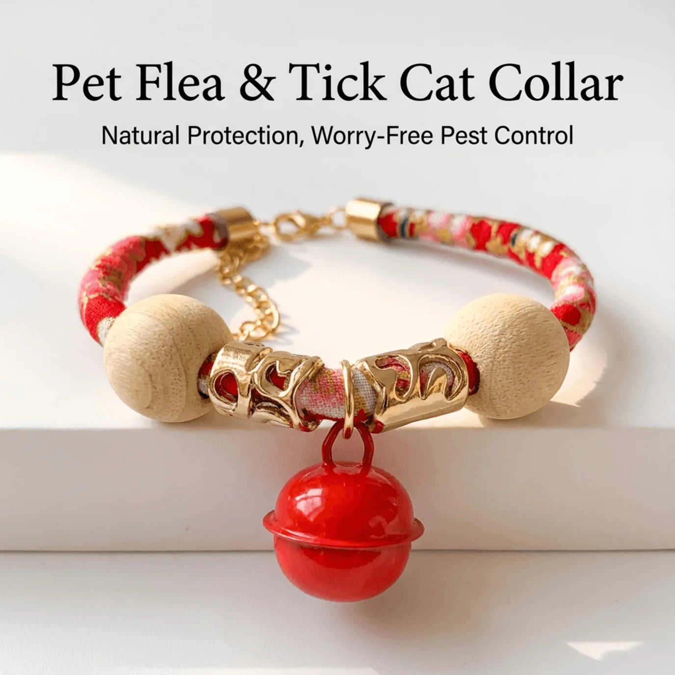 Natural Camphor Wood Cat Collar – Safe & Non-Toxic Anti-Flea & Tick Repellent Lightweight, Comfortable & Adjustable Protection TrendyPet's Zone