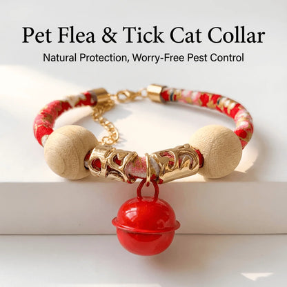 Natural Camphor Wood Cat Collar – Safe & Non-Toxic Anti-Flea & Tick Repellent Lightweight, Comfortable & Adjustable Protection TrendyPet's Zone