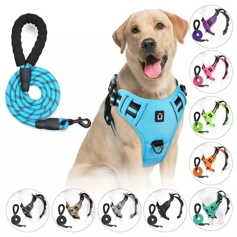 Orange No-Pull Dog Adjustable Harness with Easy Control Handle - TrendyPet's Zone