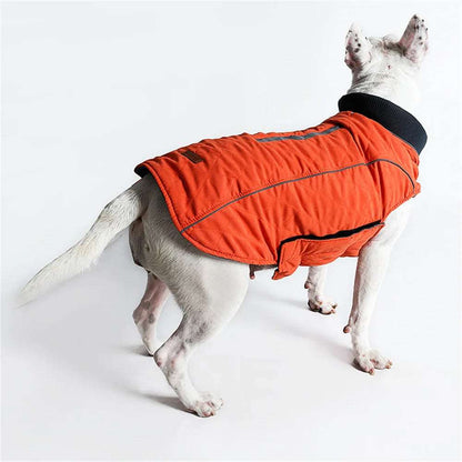 Orange Cozy Quilted Dog Coat Warm Jacket Retro Thick Vest - TrendyPet's Zone