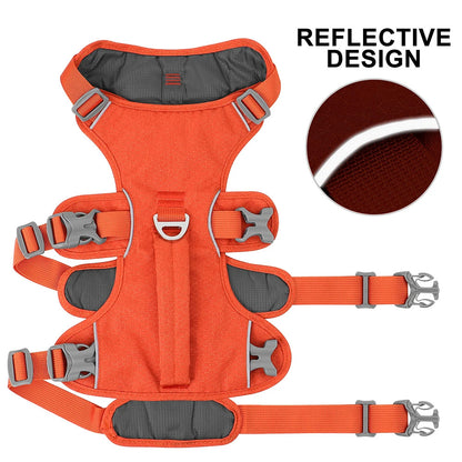 Orange Escape-Proof Reflective Dog Harness Durable & Adjustable TrendyPet's Zone
