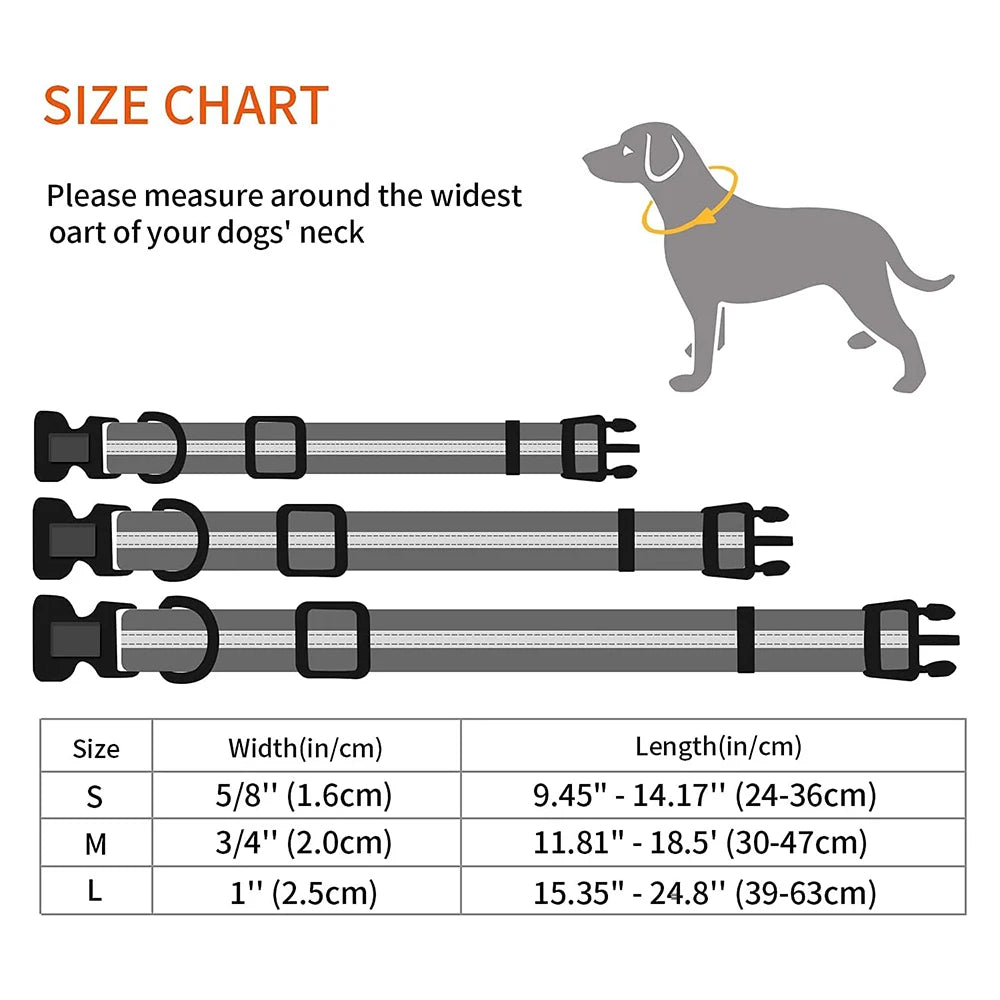 Orange PVC Pet Dog Collar with Reflective Stripe Anti-Odor Adjustable - TrendyPet's Zone