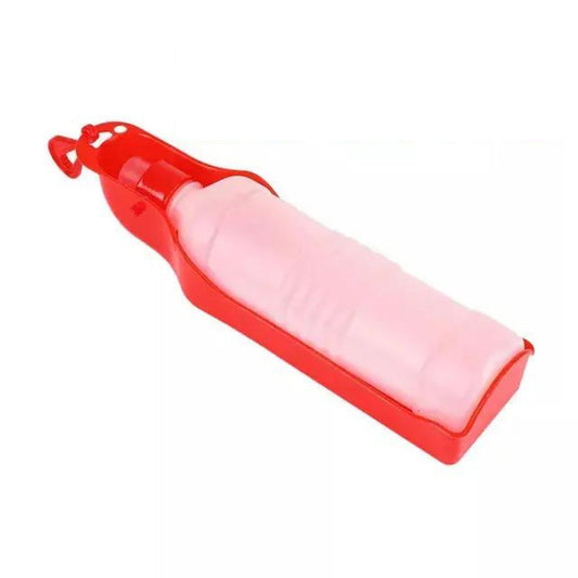 Red Portable Pet Travel Water Bowl Bottle Feeder Drinking Fountain
