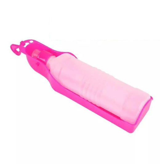 Pink Portable Pet Travel Water Bowl Bottle Feeder Drinking Fountain