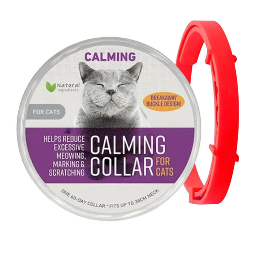 Red Safe Cat Calming Collar 1Pack/60Days Adjustable Anxiety Reduction Pheromone Lasting Natural Calm Pet Collar Boxed OPP Bag