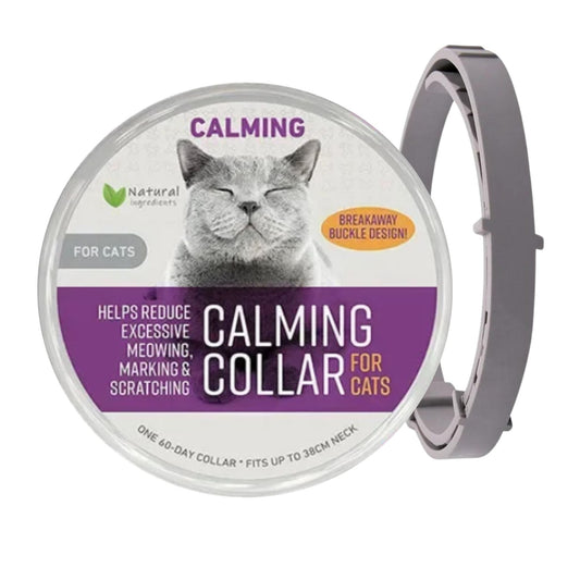 Gray Safe Cat Calming Collar 1Pack/60Days Adjustable Anxiety Reduction Pheromone Lasting Natural Calm Pet Collar Boxed OPP Bag