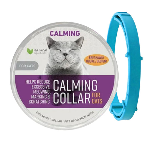 Sky Blue Safe Cat Calming Collar 1Pack/60Days Adjustable Anxiety Reduction Pheromone Lasting Natural Calm Pet Collar Boxed OPP Bag