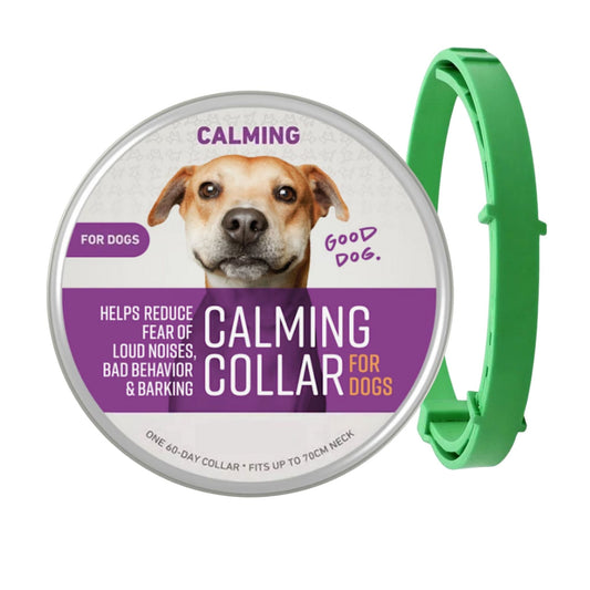 Green Safe Dog Calming Collar 1Pack/60Days Adjustable Anxiety Reduction Pheromone Lasting Natural Calm Pet Collar Boxed OPP Bag
