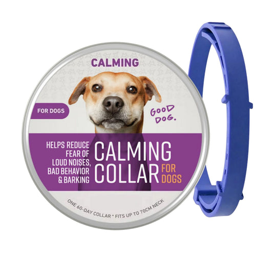 Blue Safe Dog Calming Collar 1Pack/60Days Adjustable Anxiety Reduction Pheromone Lasting Natural Calm Pet Collar Boxed OPP Bag
