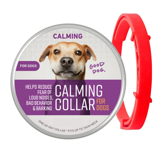 Red Safe Dog Calming Collar 1Pack/60Days Adjustable Anxiety Reduction Pheromone Lasting Natural Calm Pet Collar Boxed OPP Bag