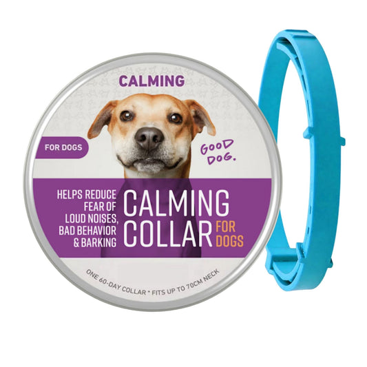 Sky Blue Safe Dog Calming Collar 1Pack/60Days Adjustable Anxiety Reduction Pheromone Lasting Natural Calm Pet Collar Boxed OPP Bag