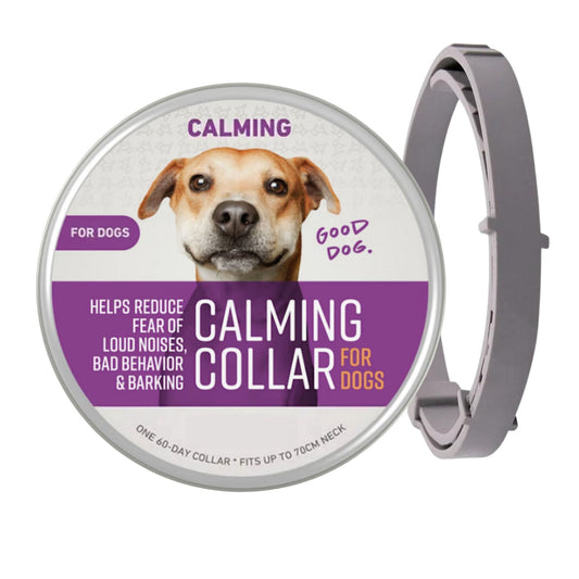 Gray Safe Dog Calming Collar 1Pack/60Days Adjustable Anxiety Reduction Pheromone Lasting Natural Calm Pet Collar Boxed OPP Bag