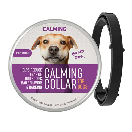 Black Safe Dog Calming Collar 1Pack/60Days Adjustable Anxiety Reduction Pheromone Lasting Natural Calm Pet Collar Boxed OPP Bag
