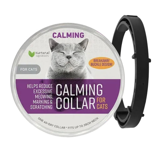 Black Safe Cat Calming Collar 1Pack/60Days Adjustable Anxiety Reduction Pheromone Lasting Natural Calm Pet Collar Boxed OPP Bag