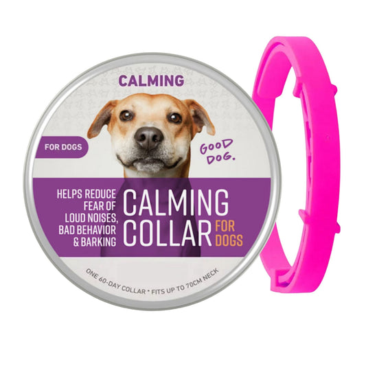Rose Red Safe Dog Calming Collar 1Pack/60Days Adjustable Anxiety Reduction Pheromone Lasting Natural Calm Pet Collar Boxed OPP Bag