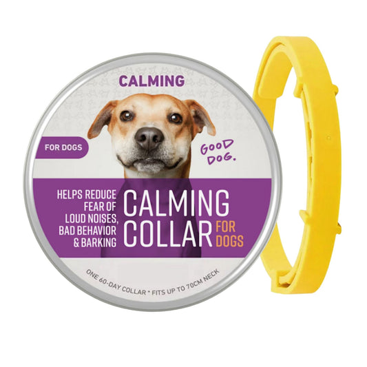 Yellow Safe Dog Calming Collar 1Pack/60Days Adjustable Anxiety Reduction Pheromone Lasting Natural Calm Pet Collar Boxed OPP Bag