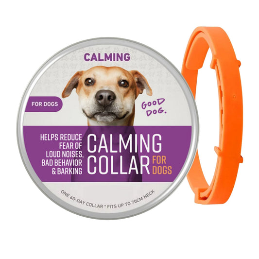 Orange Safe Dog Calming Collar 1Pack/60Days Adjustable Anxiety Reduction Pheromone Lasting Natural Calm Pet Collar Boxed OPP Bag