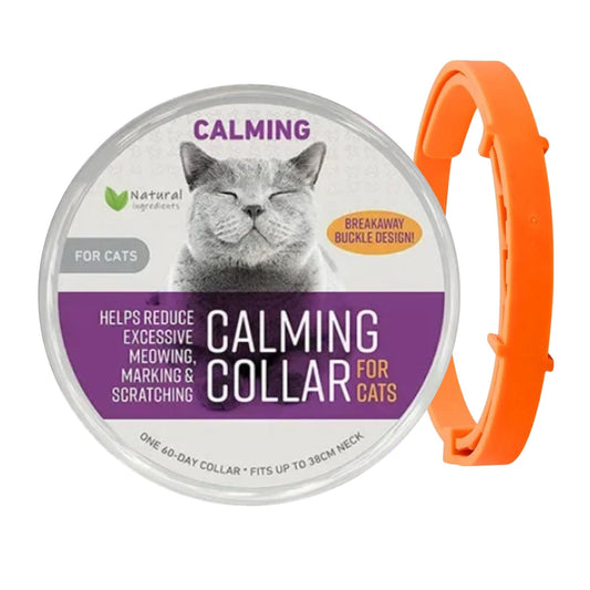 Orange Safe Cat Calming Collar 1Pack/60Days Adjustable Anxiety Reduction Pheromone Lasting Natural Calm Pet Collar Boxed OPP Bag