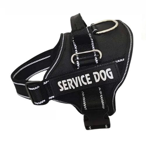 Black Nylon Reflective Dog Harness Personalized Breathable With ID Patch TRENDYPET'S ZONE