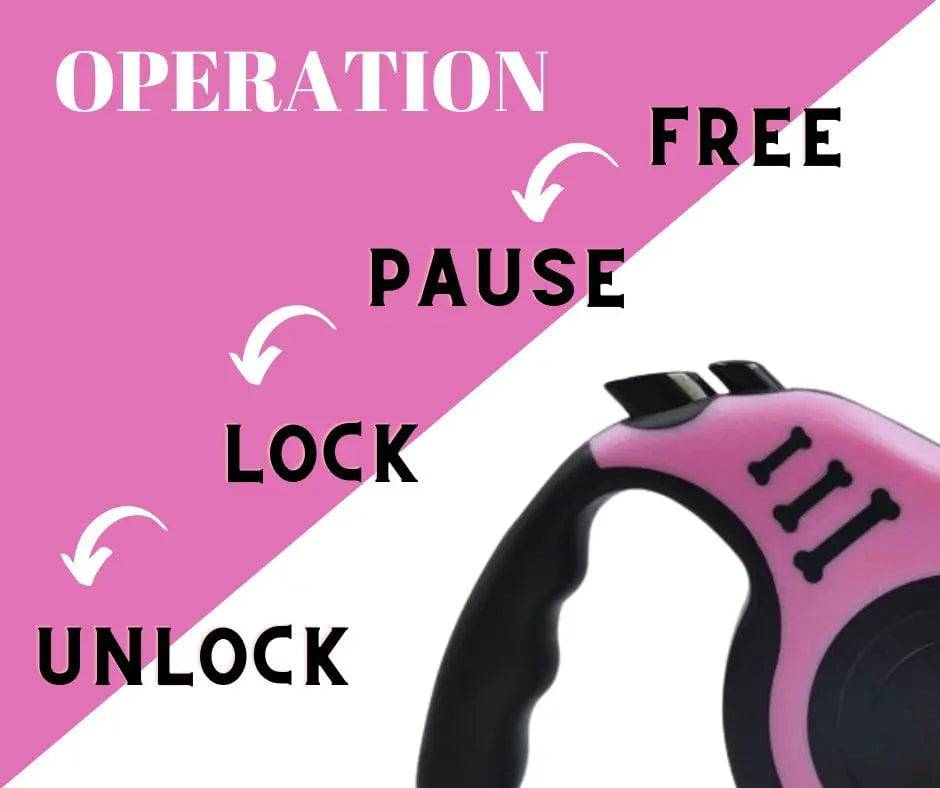 Pink Dog Leash 3m 5m Durable Leash Automatic Retractable Nylon Cat Lead Extension Puppy Walking Running Lead Roulette For Dog - TrendyPet's Zone