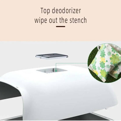 Pink Fully Enclosed - Semi-sealed Pet Cat Litter Box Anti-Splash Deodorant Cat Toilet Two-Way Litter Tray with Shovel Litter Tray TRENDYPET'S ZONE