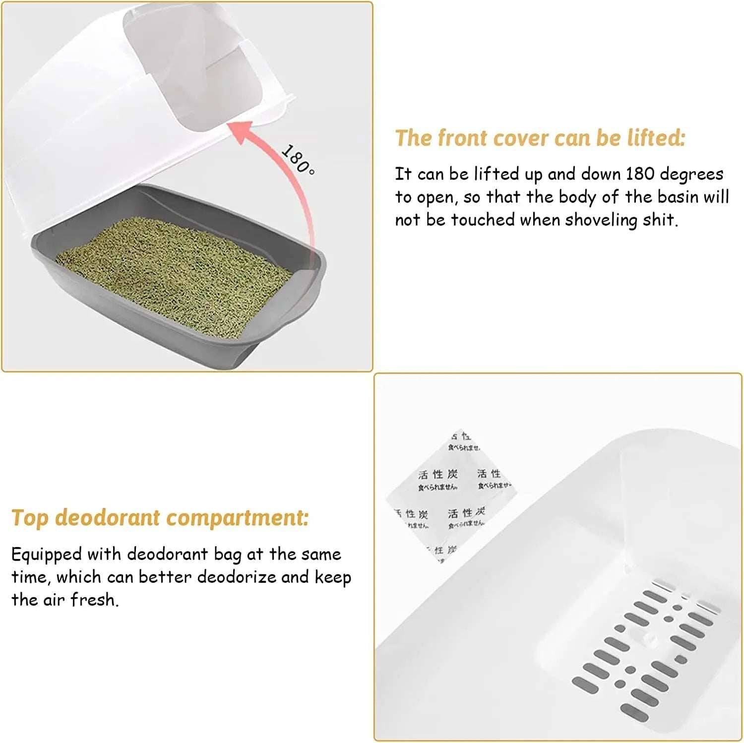 Pink Fully Enclosed - Semi-sealed Pet Cat Litter Box Anti-Splash Deodorant Cat Toilet Two-Way Litter Tray with Shovel Litter Tray TRENDYPET'S ZONE