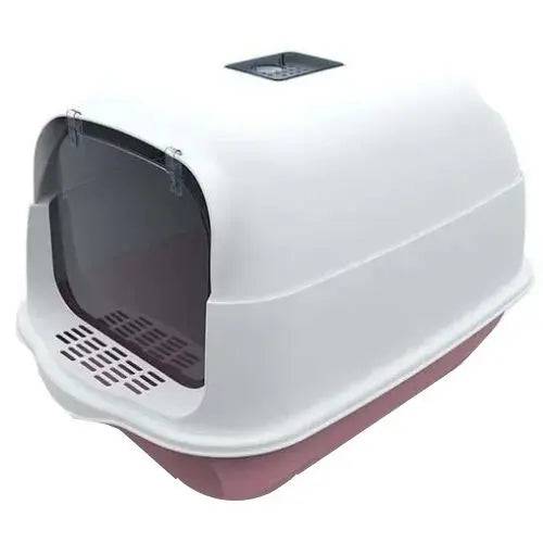 Pink Fully Enclosed - Semi-sealed Pet Cat Litter Box Anti-Splash Deodorant Cat Toilet Two-Way Litter Tray with Shovel Litter Tray TRENDYPET'S ZONE