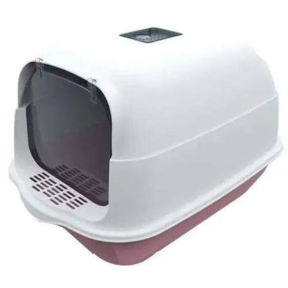 Pink Fully Enclosed - Semi-sealed Pet Cat Litter Box Anti-Splash Deodorant Cat Toilet Two-Way Litter Tray with Shovel Litter Tray TRENDYPET'S ZONE