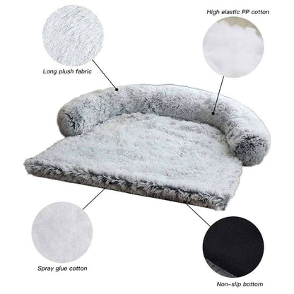 Pink Washable Removable Plush Pet Dog Bed Sofa House Mat Kennel Winter Warm Bed Pad Washable Dog Cushion Blanket Sofa Cover - TrendyPet's Zone