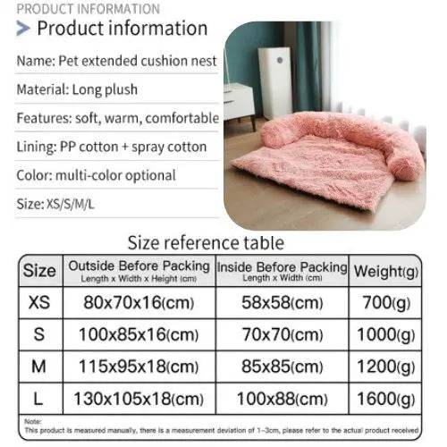 Pink Washable Removable Plush Pet Dog Bed Sofa House Mat Kennel Winter Warm Bed Pad Washable Dog Cushion Blanket Sofa Cover - TrendyPet's Zone