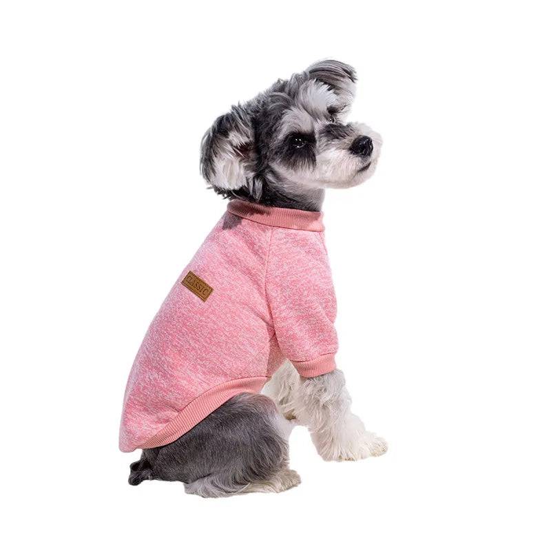 Pink Warm Winter Dog Clothes Classic Pet Sweatshirt Vest - TrendyPet's Zone