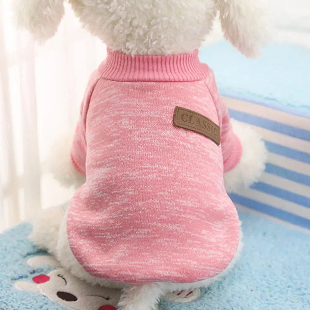 Pink Warm Winter Dog Clothes Classic Pet Sweatshirt Vest - TrendyPet's Zone