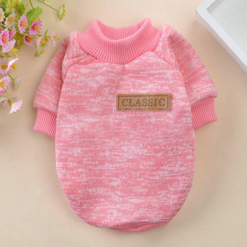 Pink Warm Winter Dog Clothes Classic Pet Sweatshirt Vest - TrendyPet's Zone