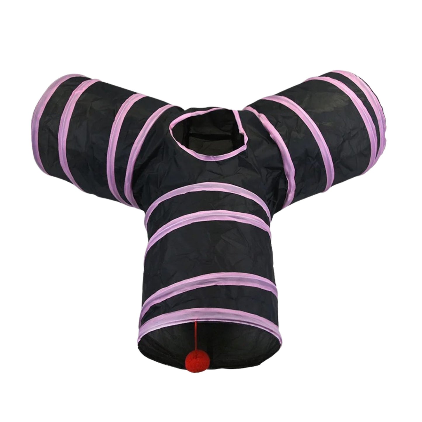 Pink Y-Type Tunnel Collapsible Cat Kitten Play Interactive Toy Maze TrendyPet's Zone